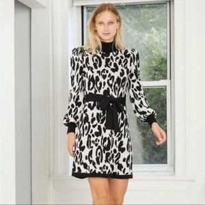 NWT Who What Wear Animal Print Sweater Dress